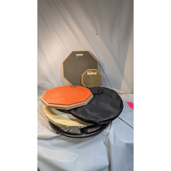 Evans Other - Evans lolunut RealFeel Drum Practice Pad Set Bundle Stand Case Multi Percussion